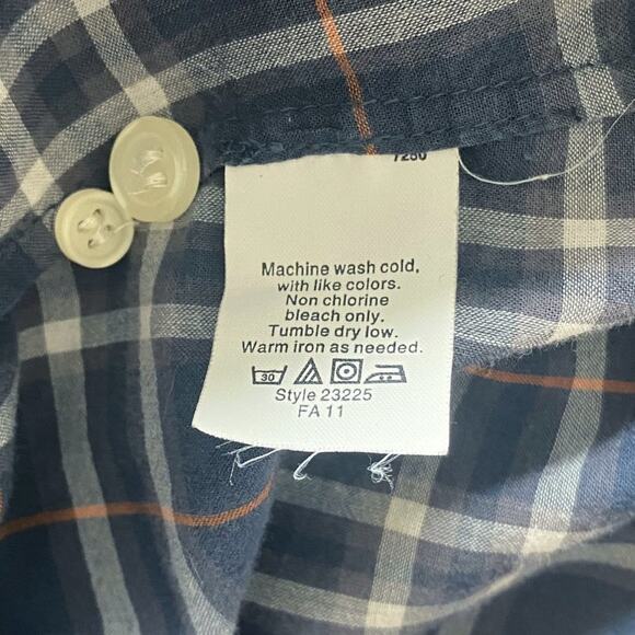 J. Crew Plaid Perfect Button Down Shirt in Navy - Picture 8 of 8